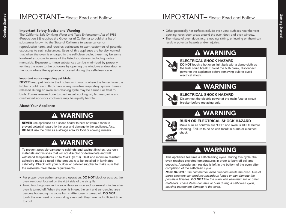 Important, Warning | Viking F20686 User Manual | Page 5 / 34