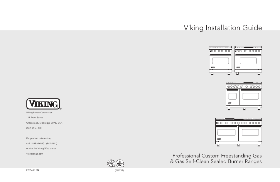 Viking F20543 User Manual | 12 pages