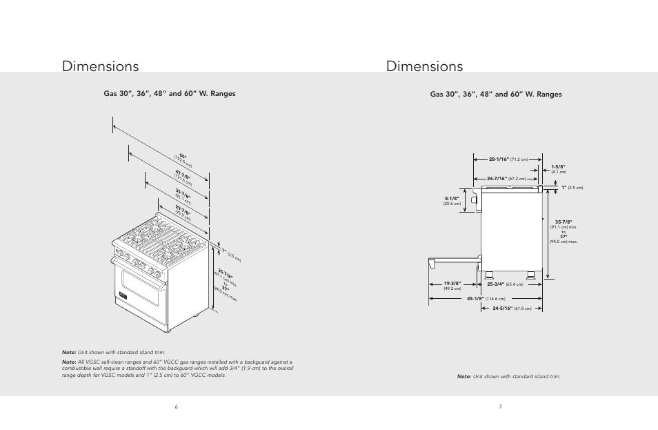 Dimensions | Viking F20543 User Manual | Page 4 / 12