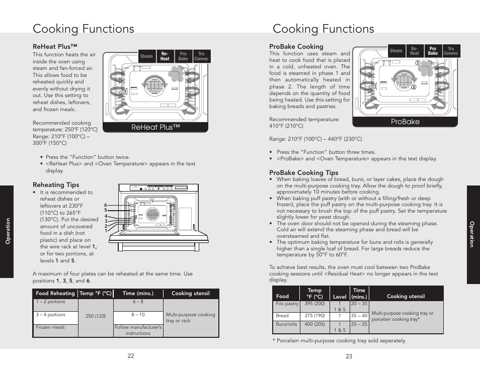 Cooking functions | Viking VESO J690.150 User Manual | Page 14 / 24