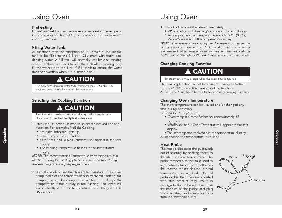 Using oven, Caution | Viking VESO J690.150 User Manual | Page 17 / 24