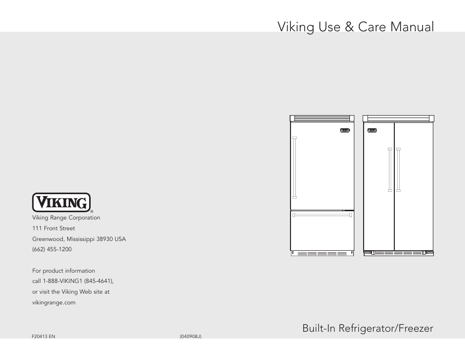 Viking F20413 User Manual | 22 pages