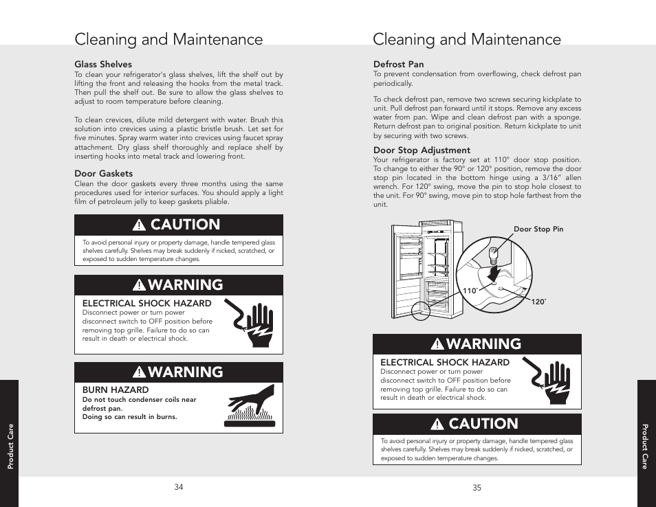 Cleaning and maintenance, Caution, Warning | Viking F20413 User Manual | Page 18 / 22