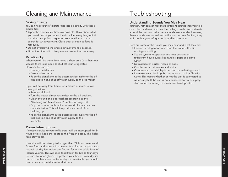 Cleaning and maintenance, Troubleshooting | Viking F20413 User Manual | Page 20 / 22