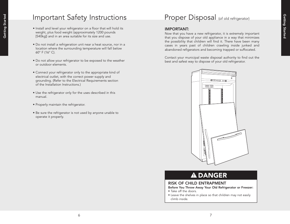 Proper disposal, Important safety instructions, Danger | Viking F20413 User Manual | Page 4 / 22