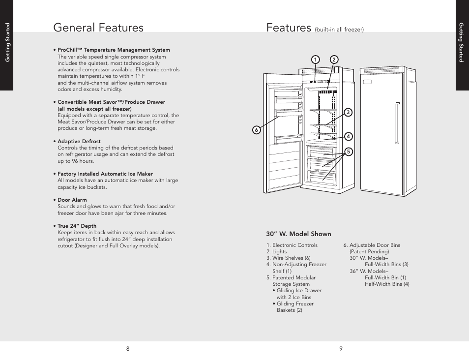 General features, Features | Viking F20413 User Manual | Page 5 / 22