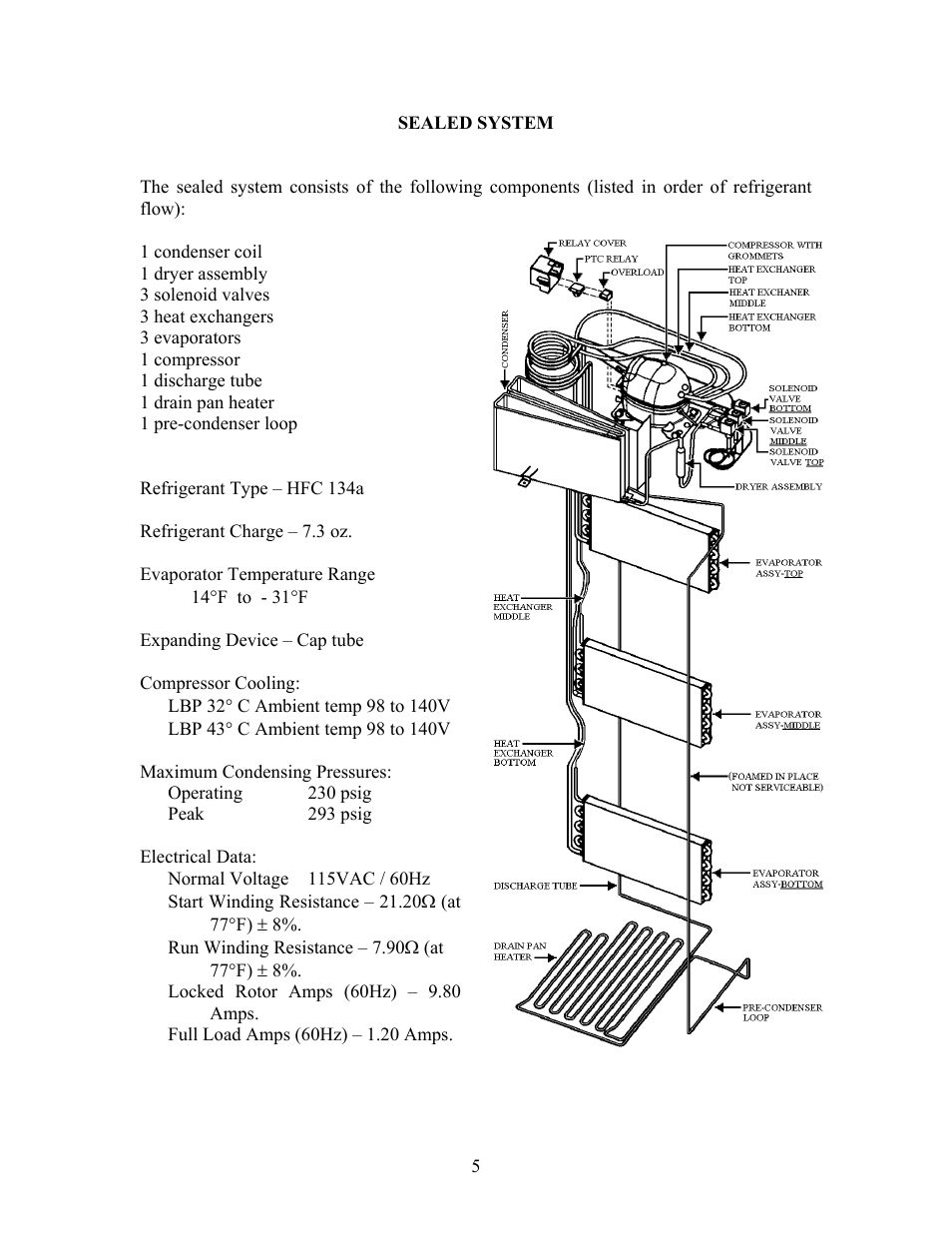 Refrigerant type – hfc 134a, Lbp 32( c ambient temp 98 to 140v | Viking VCWB300 User Manual | Page 4 / 24