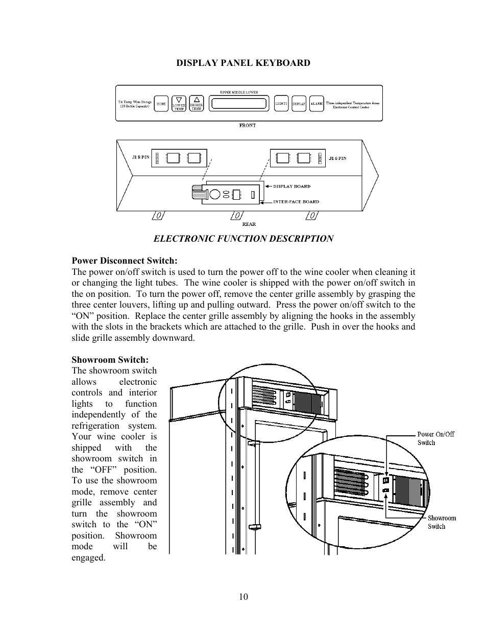 Electronic function description | Viking VCWB300 User Manual | Page 9 / 24