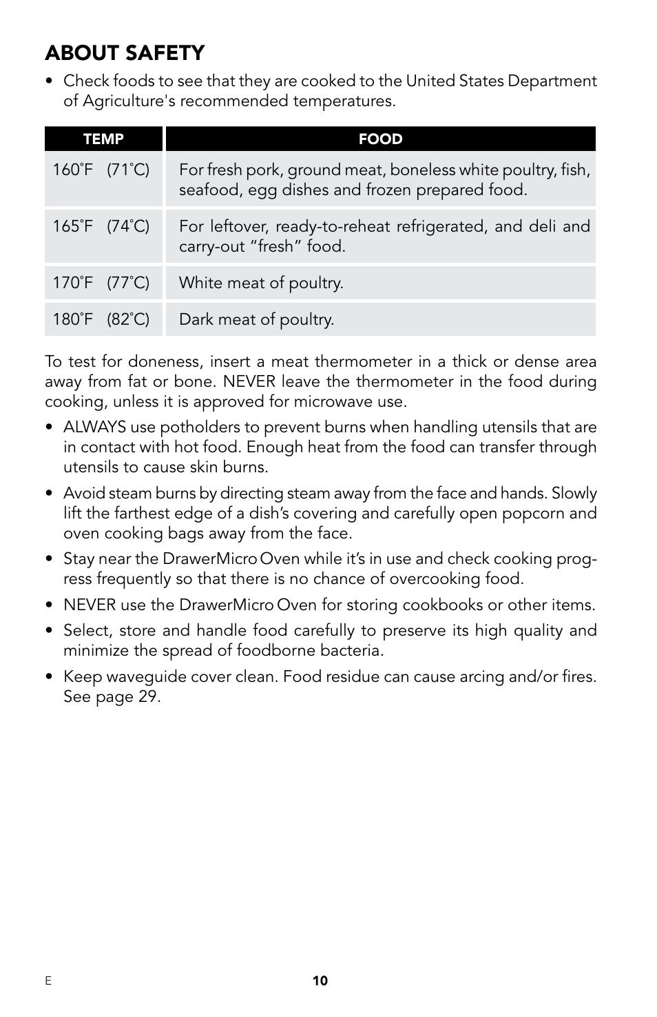 About safety | Viking DrawerMicro Drawer Micro Oven User Manual | Page 12 / 108
