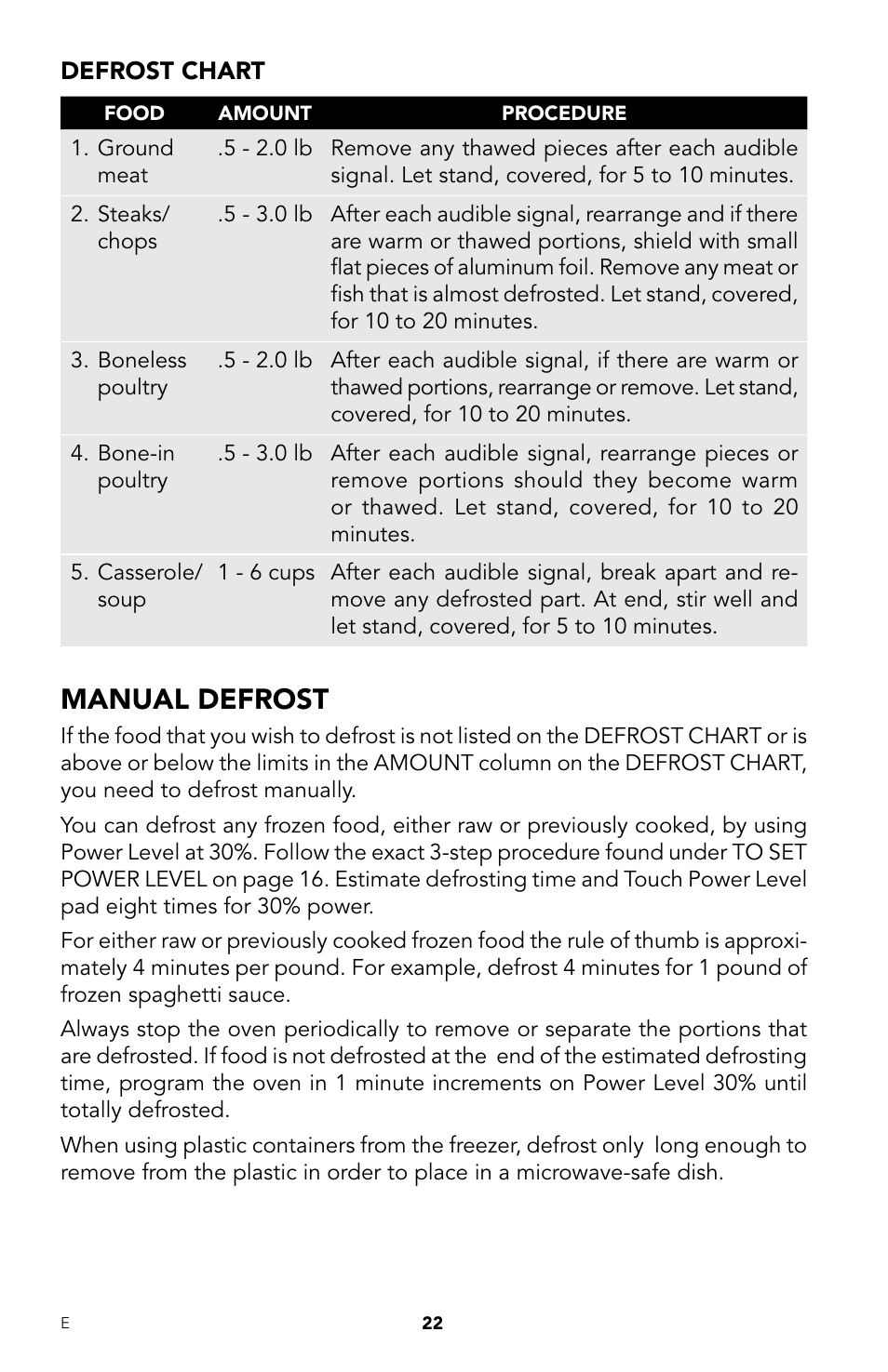 Manual defrost | Viking DrawerMicro Drawer Micro Oven User Manual | Page 24 / 108