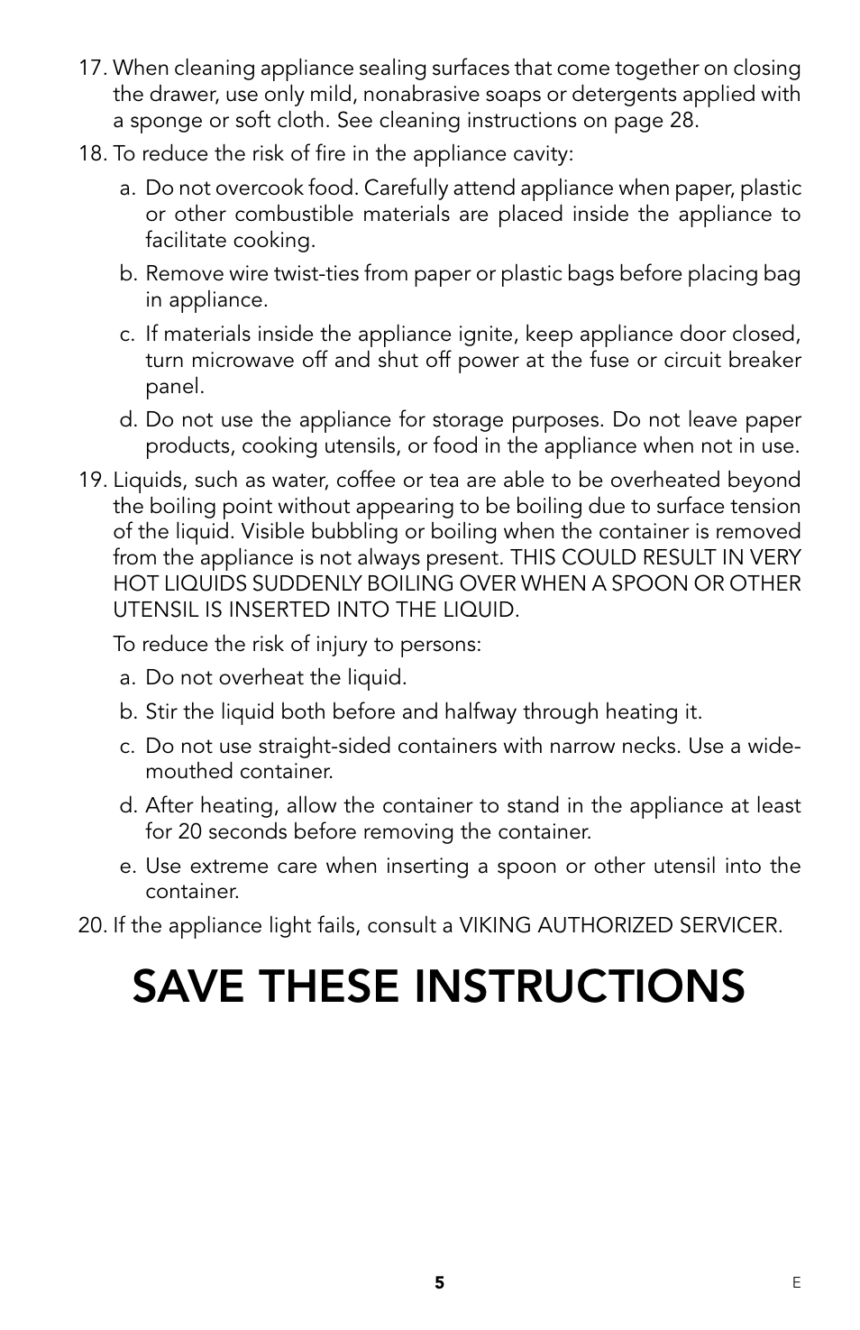 Save these instructions | Viking DrawerMicro Drawer Micro Oven User Manual | Page 7 / 108