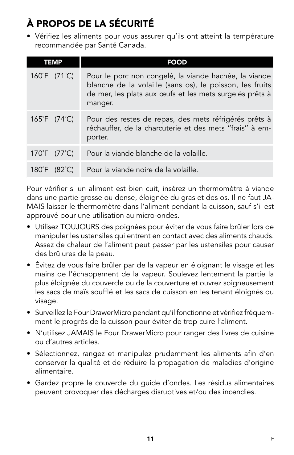 À propos de la sécurité | Viking DrawerMicro Drawer Micro Oven User Manual | Page 79 / 108