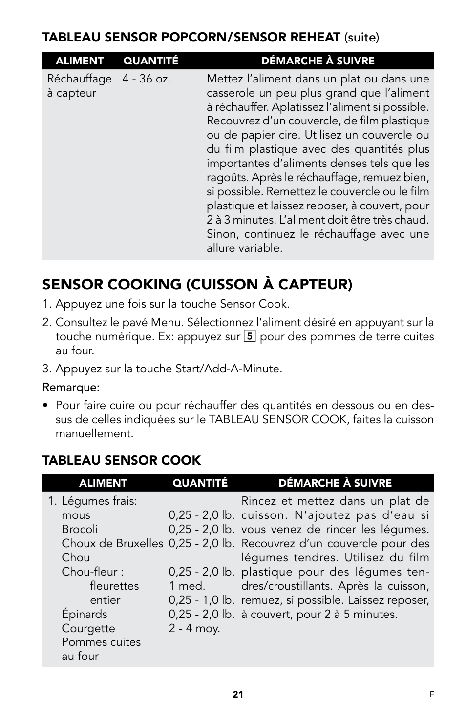 Sensor cooking (cuisson à capteur) | Viking DrawerMicro Drawer Micro Oven User Manual | Page 89 / 108