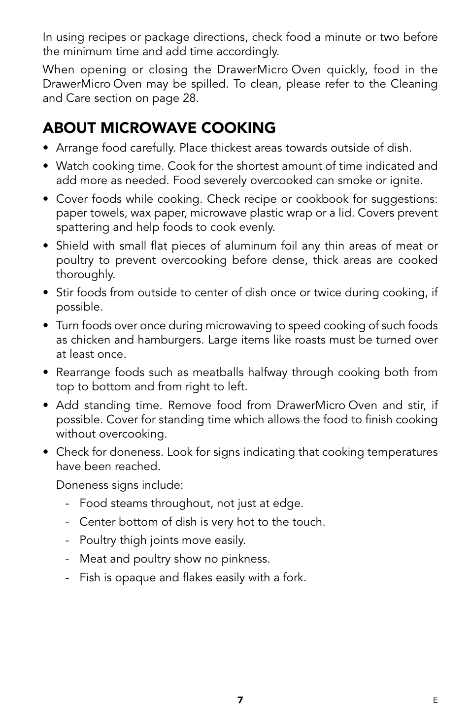 About microwave cooking | Viking DrawerMicro Drawer Micro Oven User Manual | Page 9 / 108
