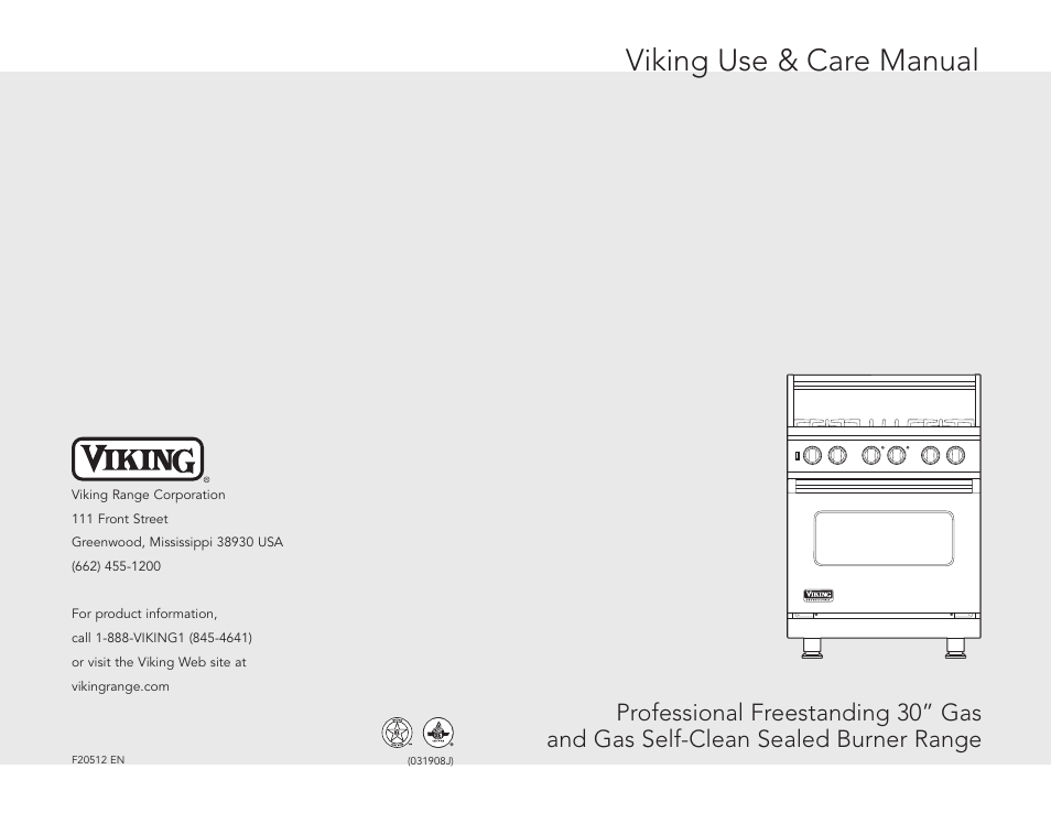 Viking F20512 User Manual | 24 pages