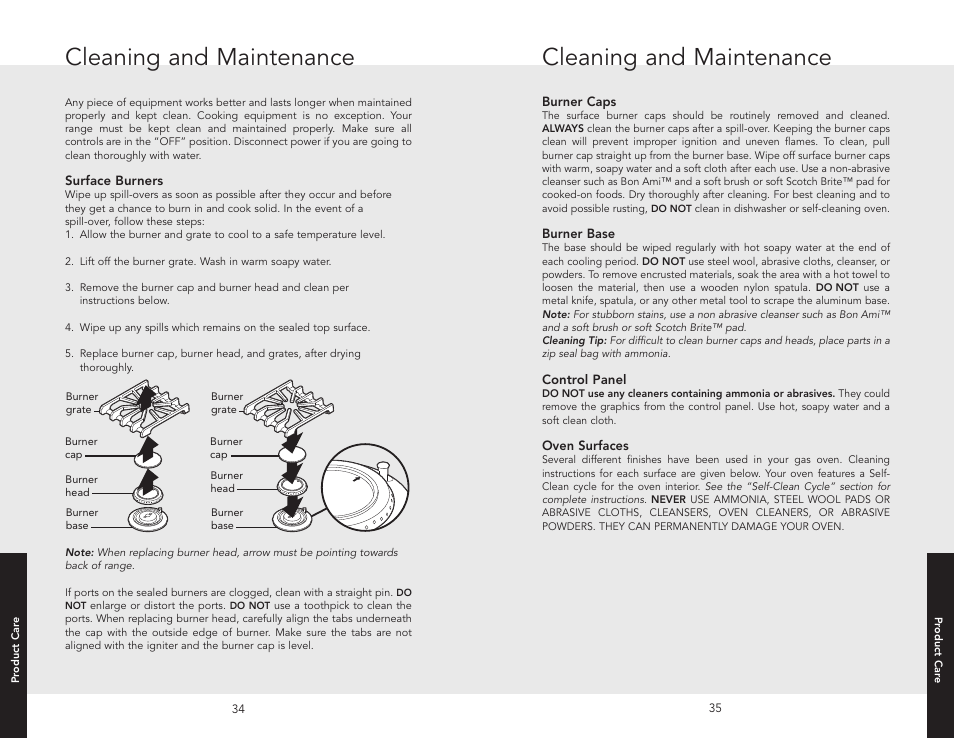 Product care, Cleaning and maintenance | Viking F20512 User Manual | Page 18 / 24