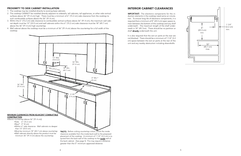 Interior cabinet clearances | Viking F20112E User Manual | Page 3 / 6