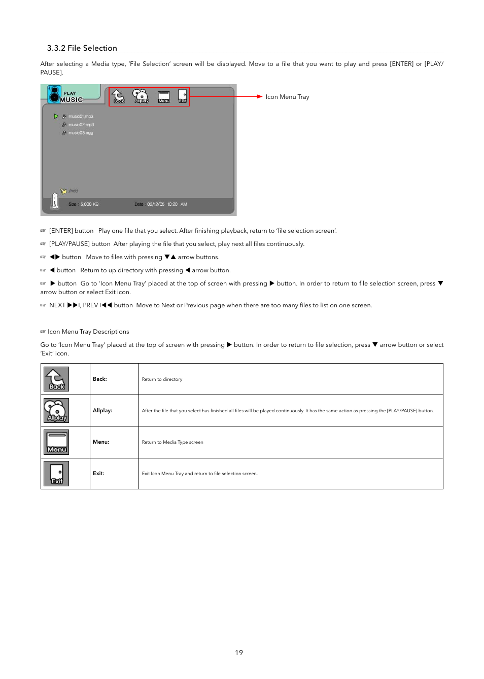 2 file selection | Verbatim MediaStation Network Multimedia Hard Drive User Manual | Page 19 / 27