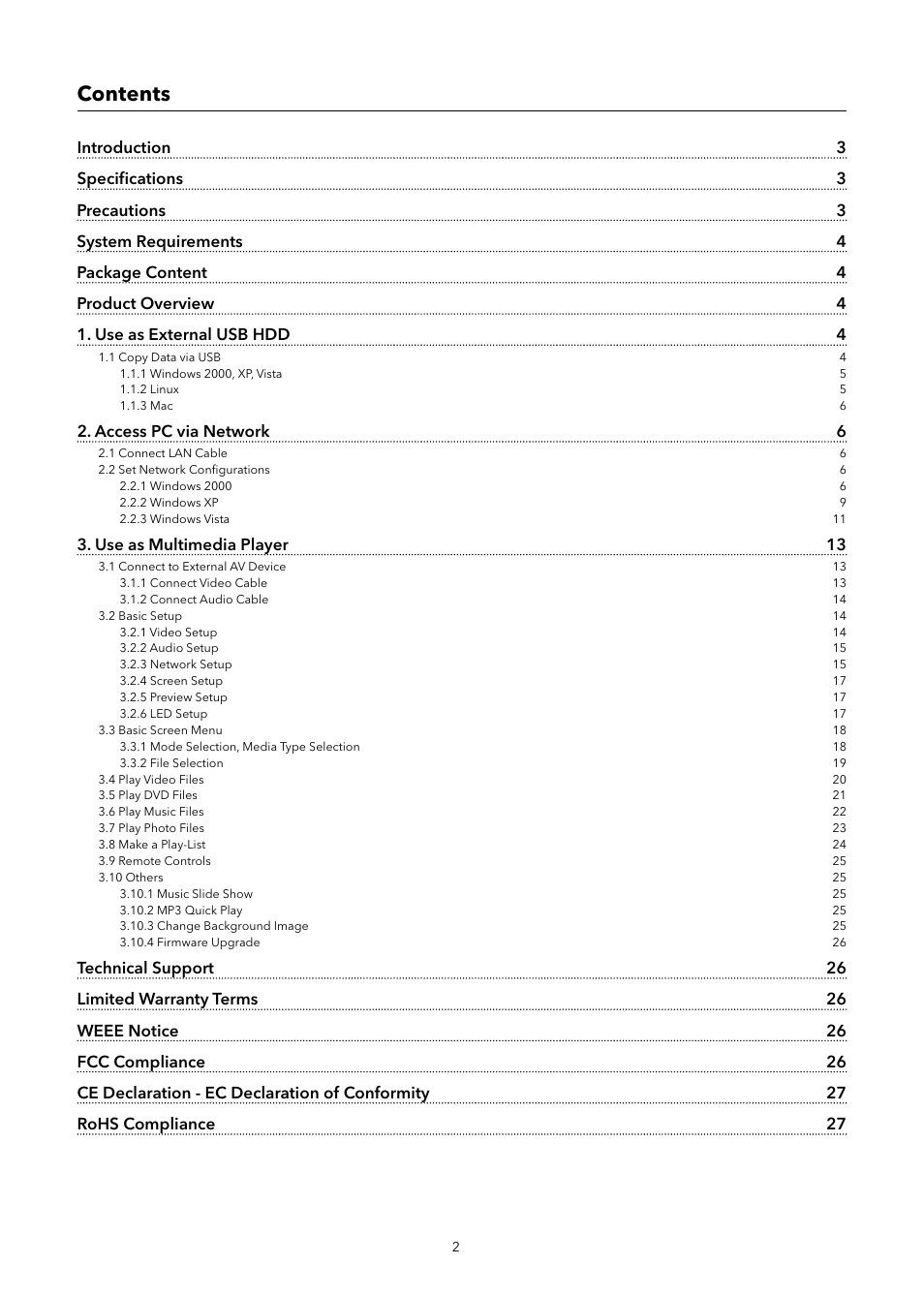 Verbatim MediaStation Network Multimedia Hard Drive User Manual | Page 2 / 27