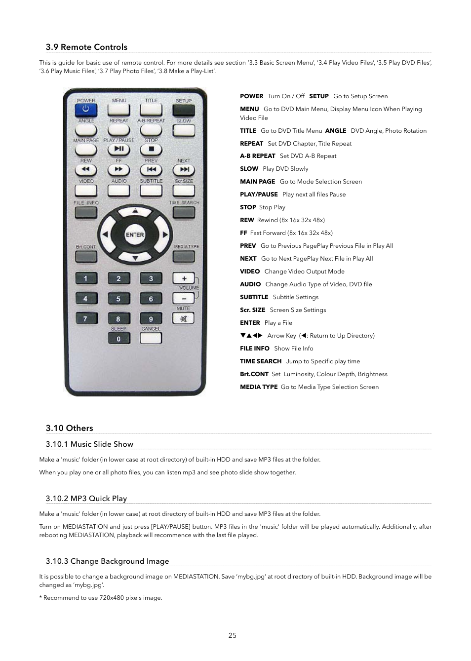 9 remote controls, 10 others | Verbatim MediaStation Network Multimedia Hard Drive User Manual | Page 25 / 27