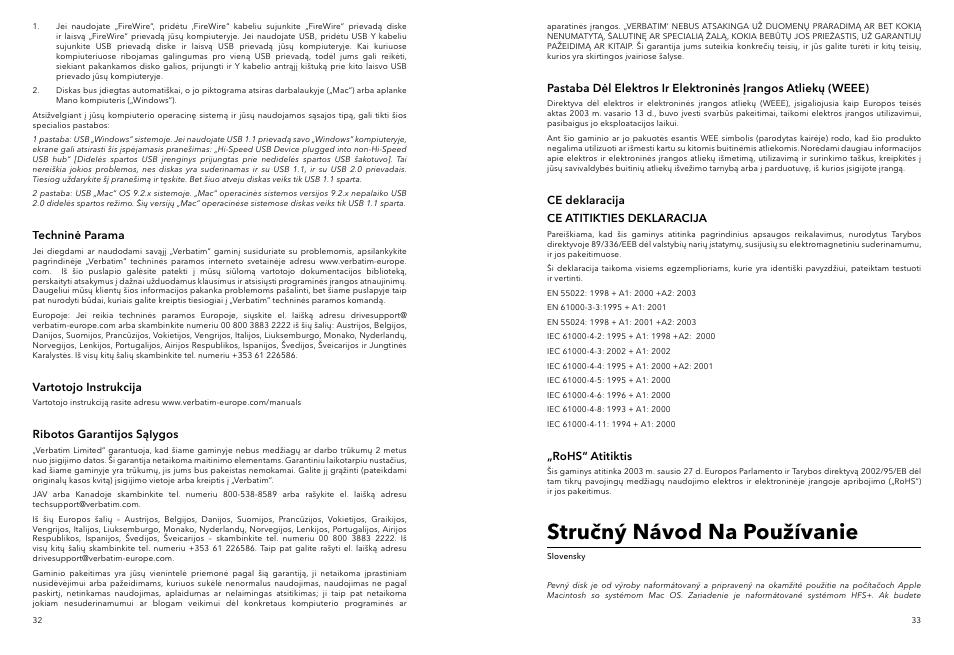 Stručný návod na používanie | Verbatim Portable Hard Drive Combo USB User Manual | Page 17 / 31
