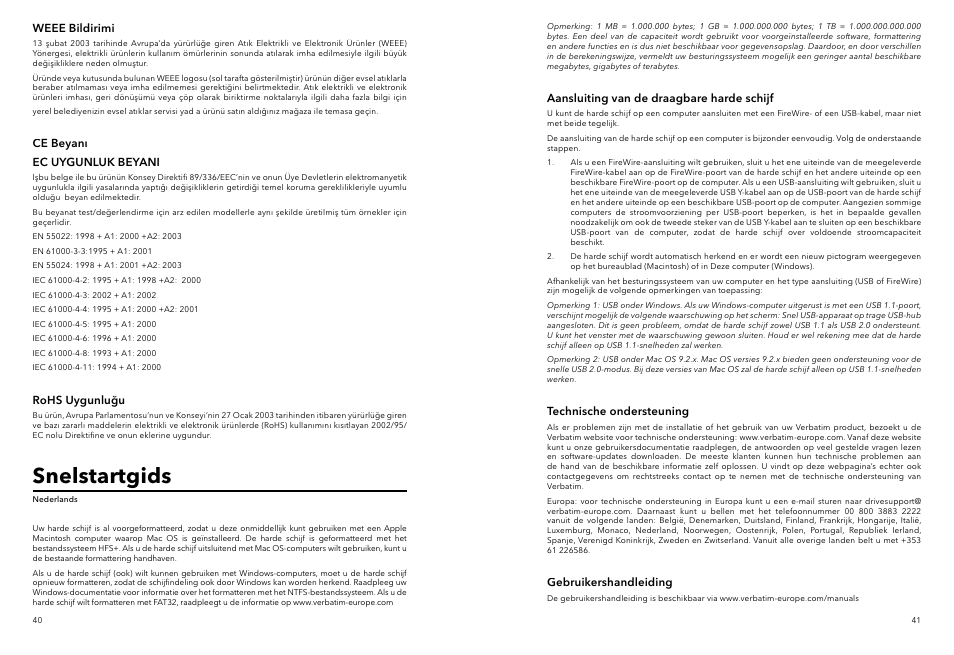 Snelstartgids | Verbatim Portable Hard Drive Combo USB User Manual | Page 21 / 31