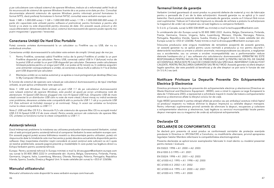 Verbatim Portable Hard Drive Combo USB User Manual | Page 24 / 31