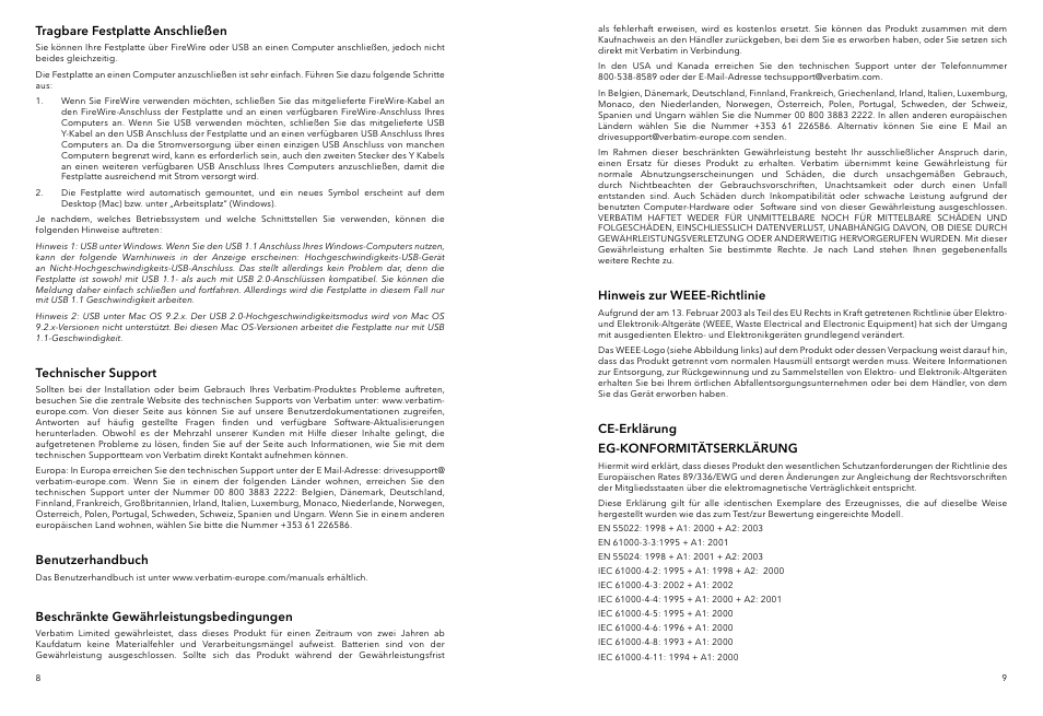 Verbatim Portable Hard Drive Combo USB User Manual | Page 5 / 31