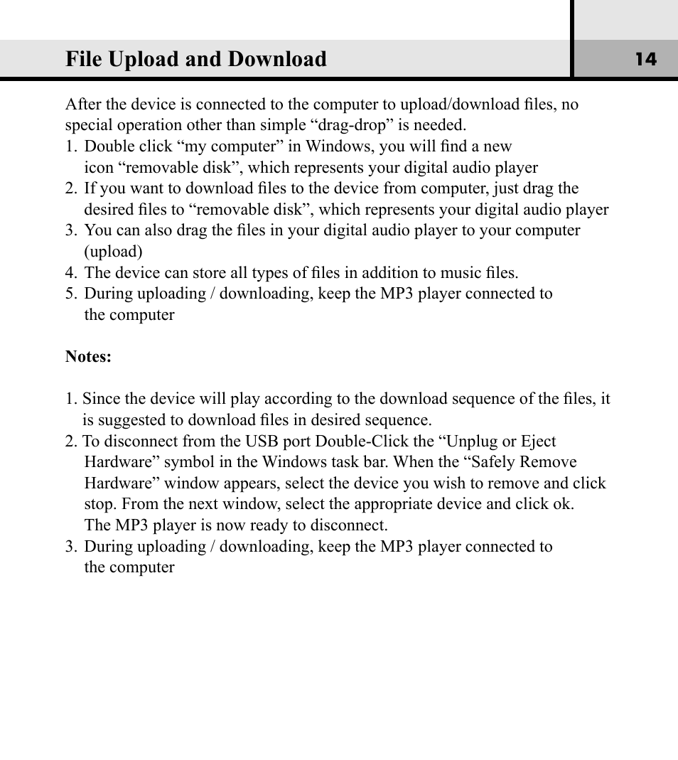 File upload and download | Verbatim Store 'n' Play VM-01 User Manual | Page 15 / 35