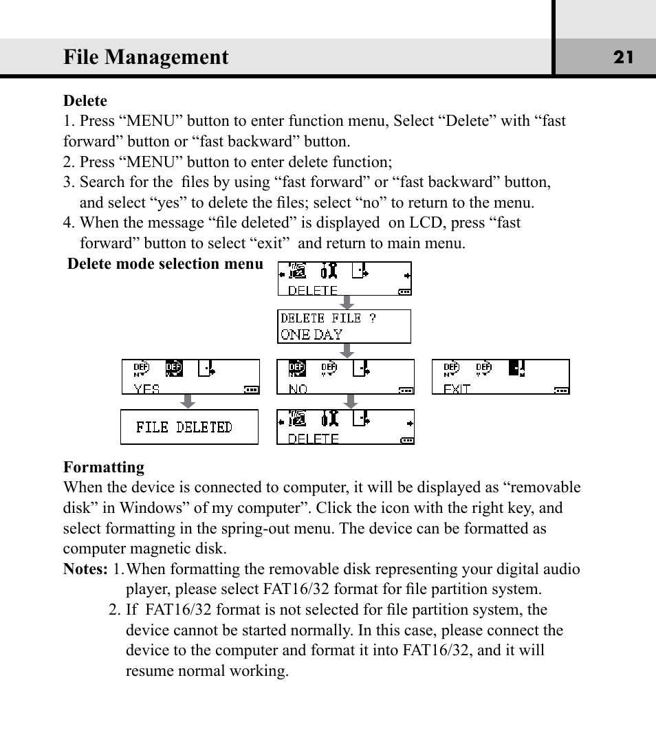 File management | Verbatim Store 'n' Play VM-01 User Manual | Page 22 / 35