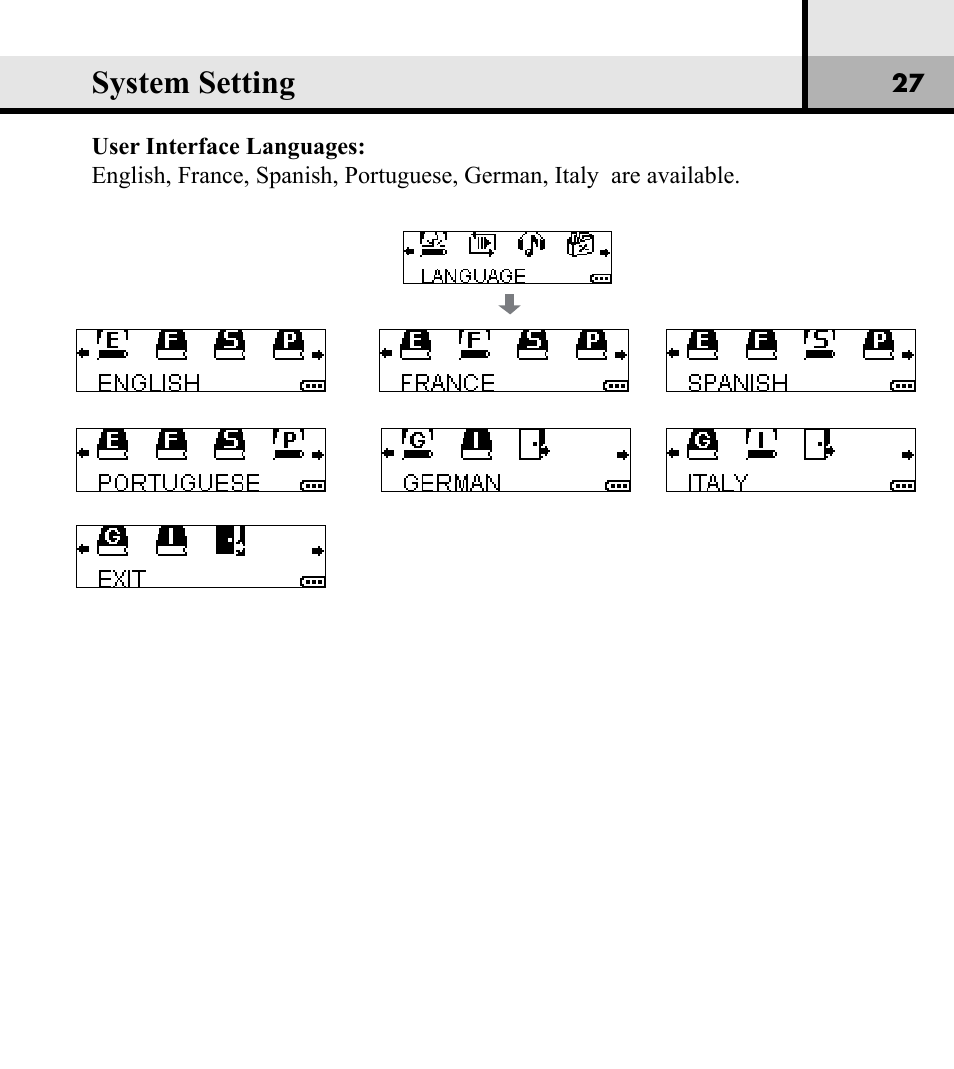 System setting | Verbatim Store 'n' Play VM-01 User Manual | Page 28 / 35