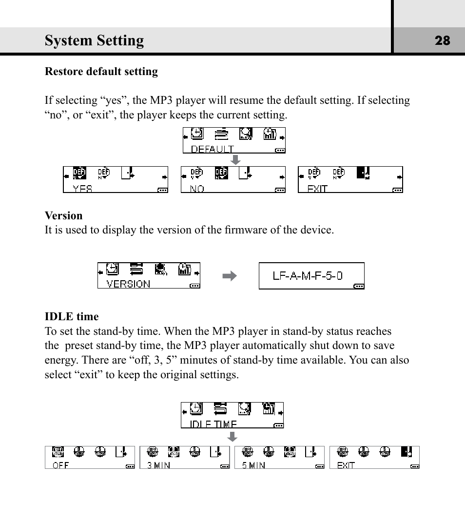 System setting | Verbatim Store 'n' Play VM-01 User Manual | Page 29 / 35