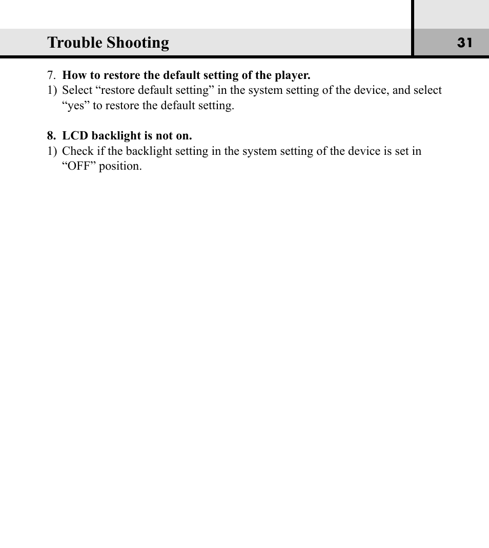 Trouble shooting | Verbatim Store 'n' Play VM-01 User Manual | Page 32 / 35
