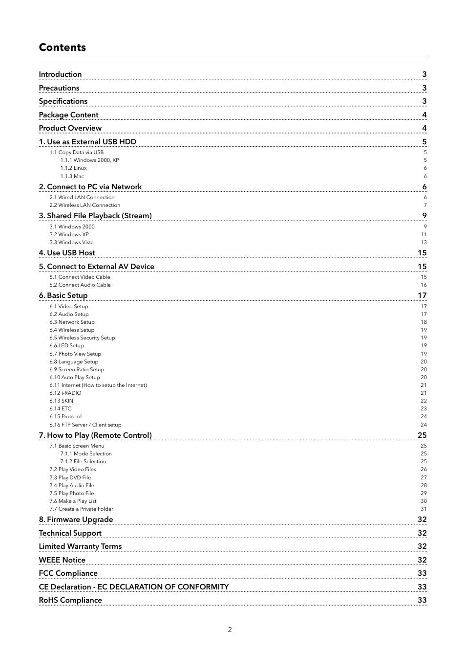 Verbatim MediaStation Pro Wireless Network Multimedia Hard Drive User Manual | Page 2 / 33