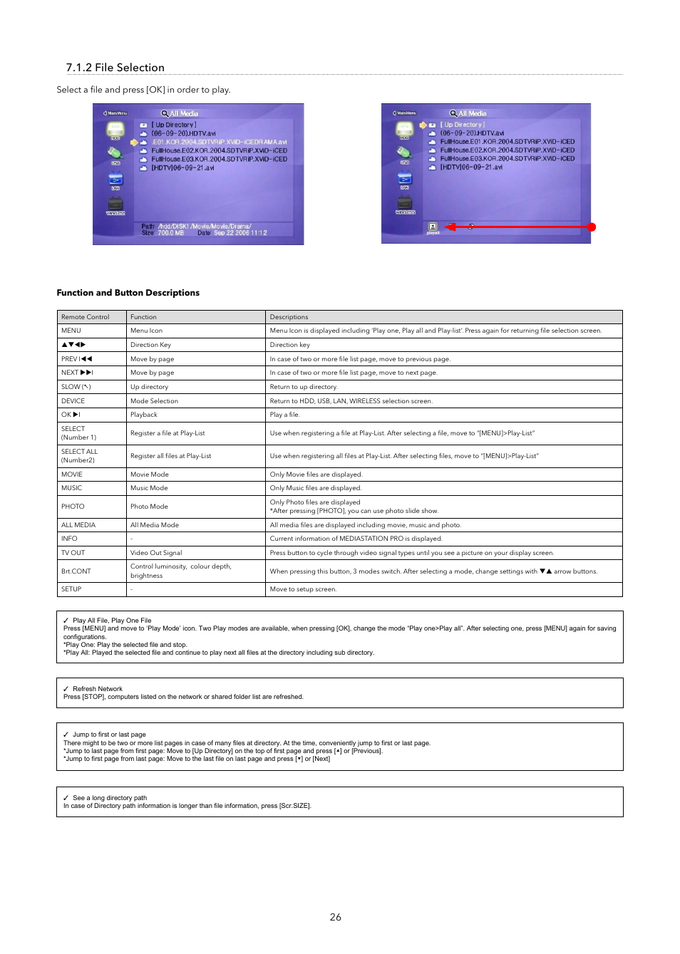 2 file selection | Verbatim MediaStation Pro Wireless Network Multimedia Hard Drive User Manual | Page 26 / 33