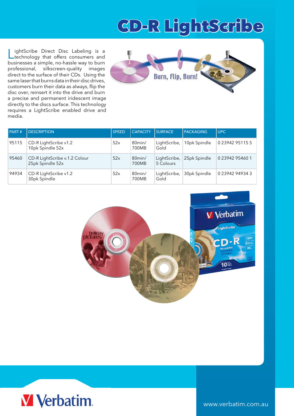 Cd-r lightscribe | Verbatim CD-R Blank Media 94576 User Manual | Page 5 / 6