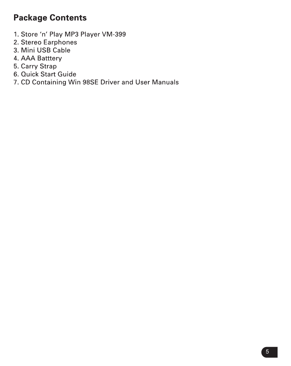 Verbatim Store 'n' Play VM-399 User Manual | Page 6 / 25