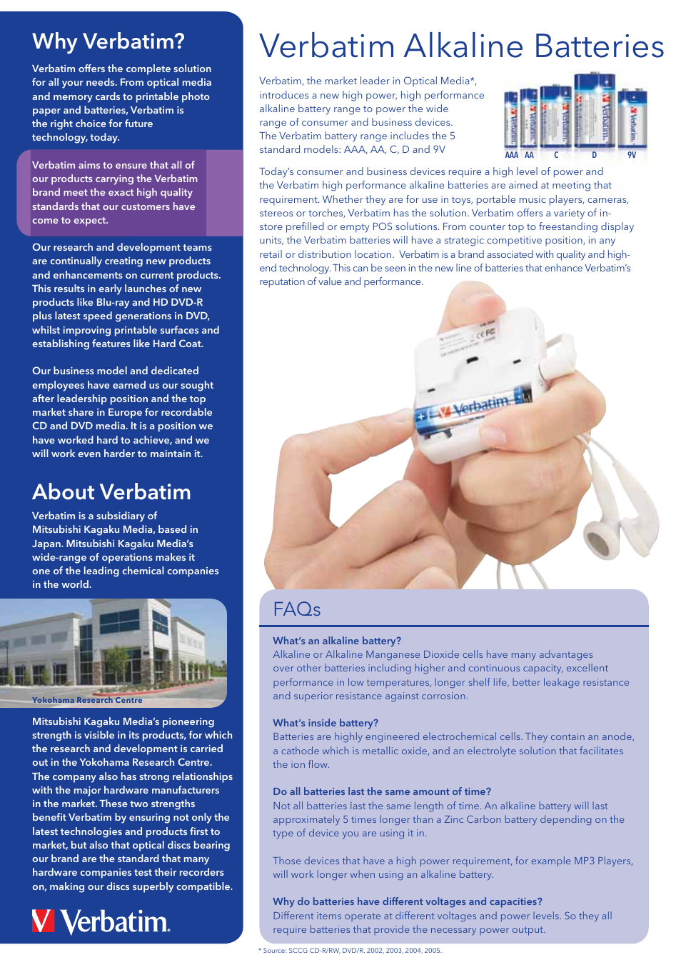 Verbatim alkaline batteries, Why verbatim, About verbatim | Faqs | Verbatim AAA-LR03 User Manual | Page 2 / 6