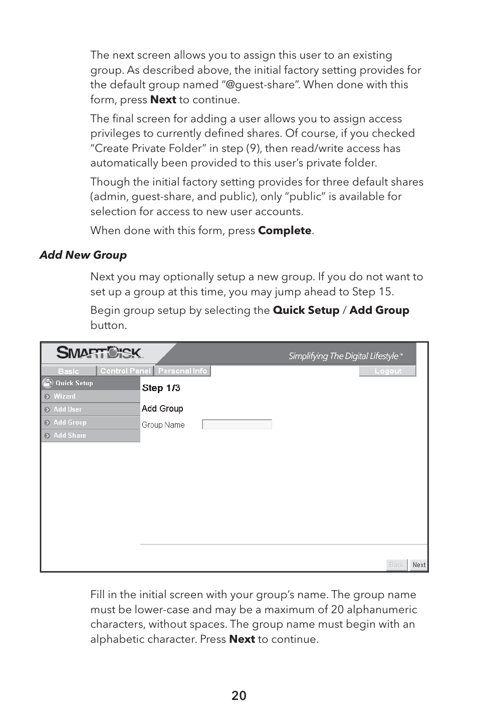Verbatim External Hard Drive NAS User Manual | Page 20 / 44