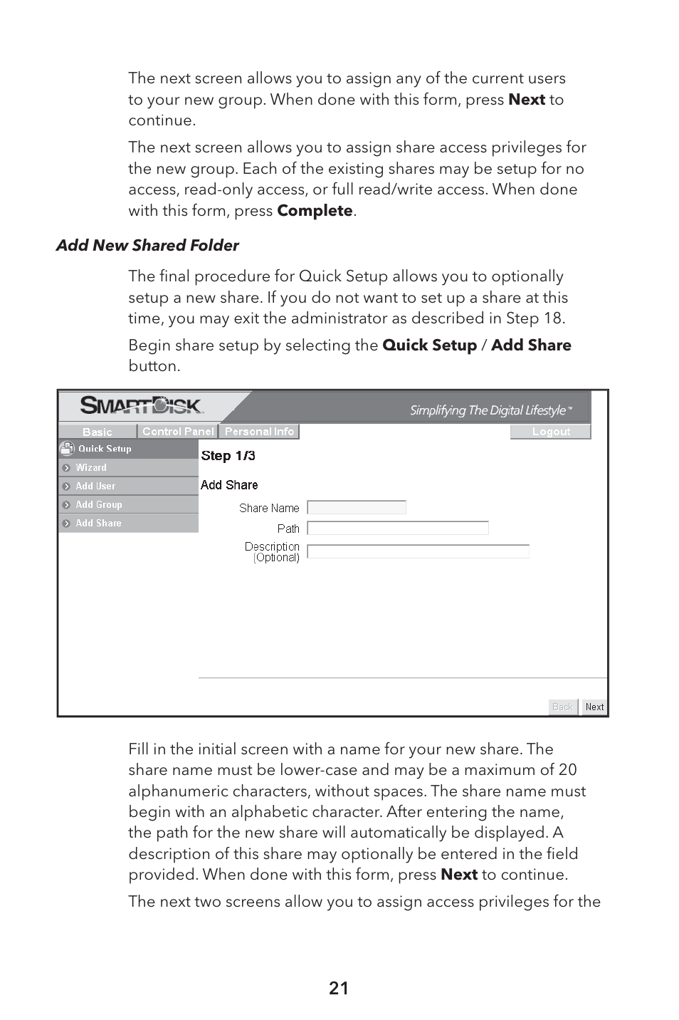 Verbatim External Hard Drive NAS User Manual | Page 21 / 44