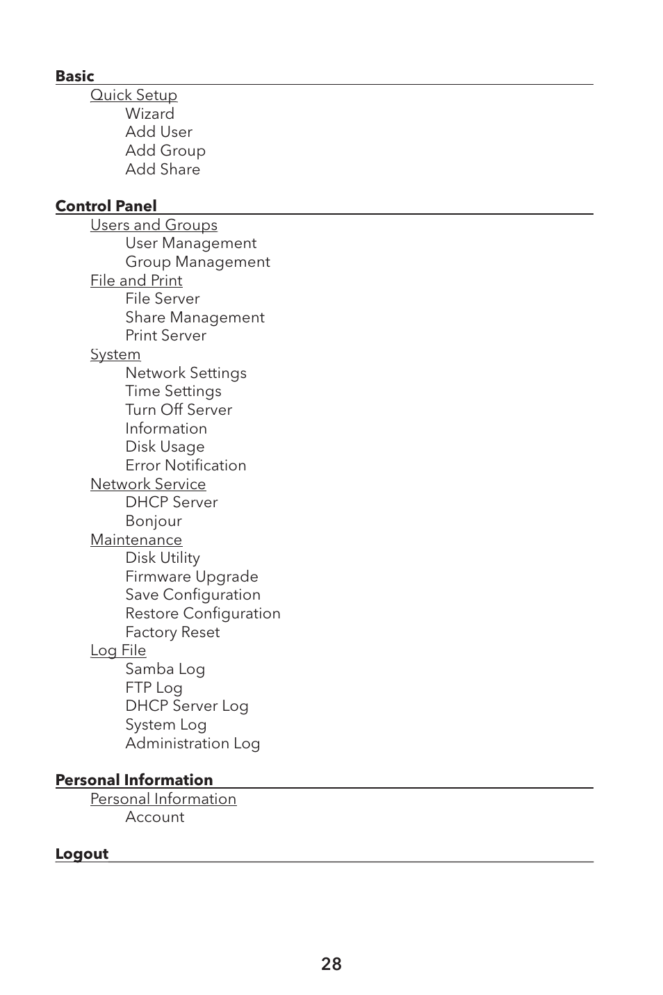 Verbatim External Hard Drive NAS User Manual | Page 28 / 44