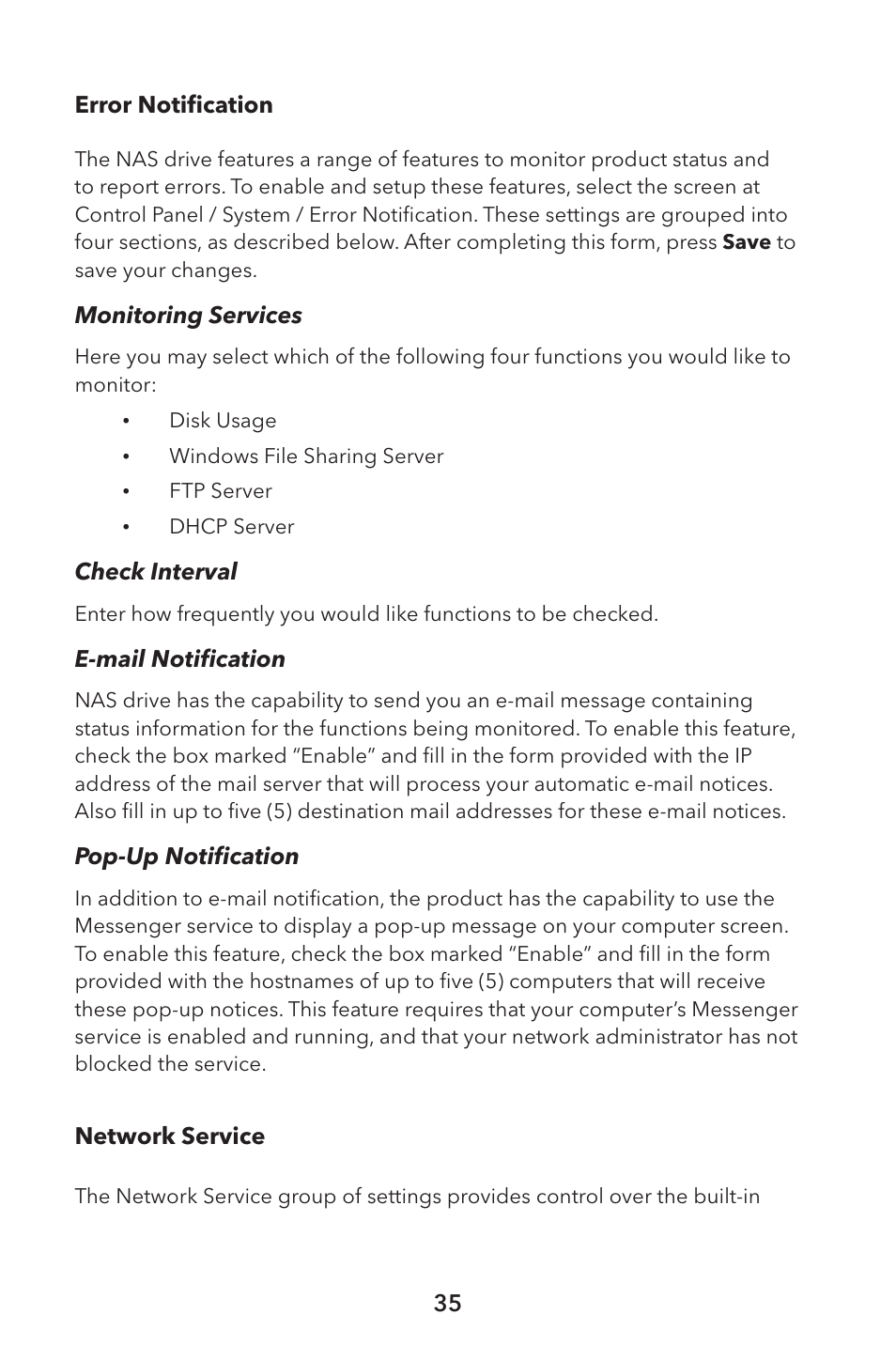 Verbatim External Hard Drive NAS User Manual | Page 35 / 44
