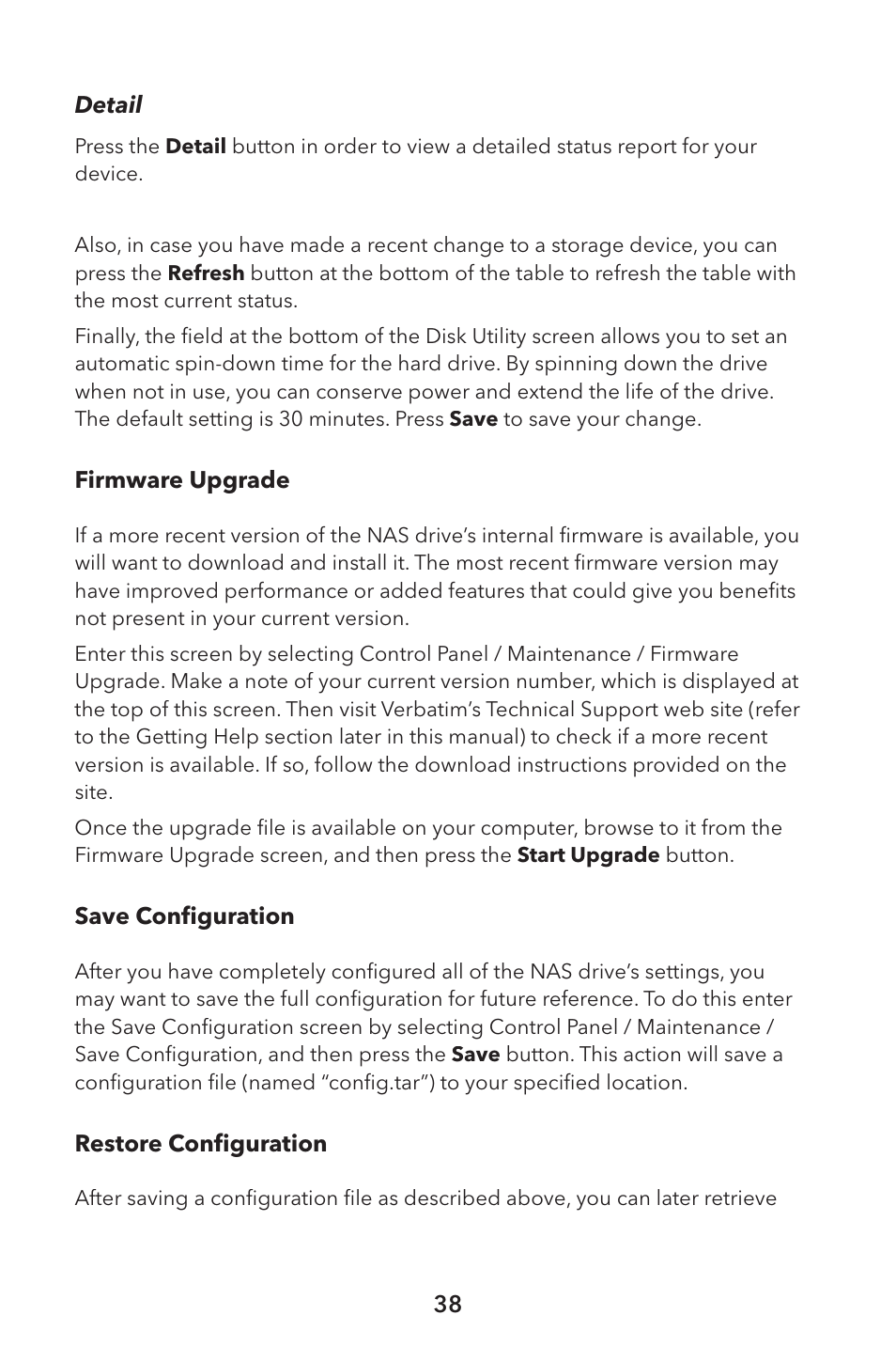 Verbatim External Hard Drive NAS User Manual | Page 38 / 44