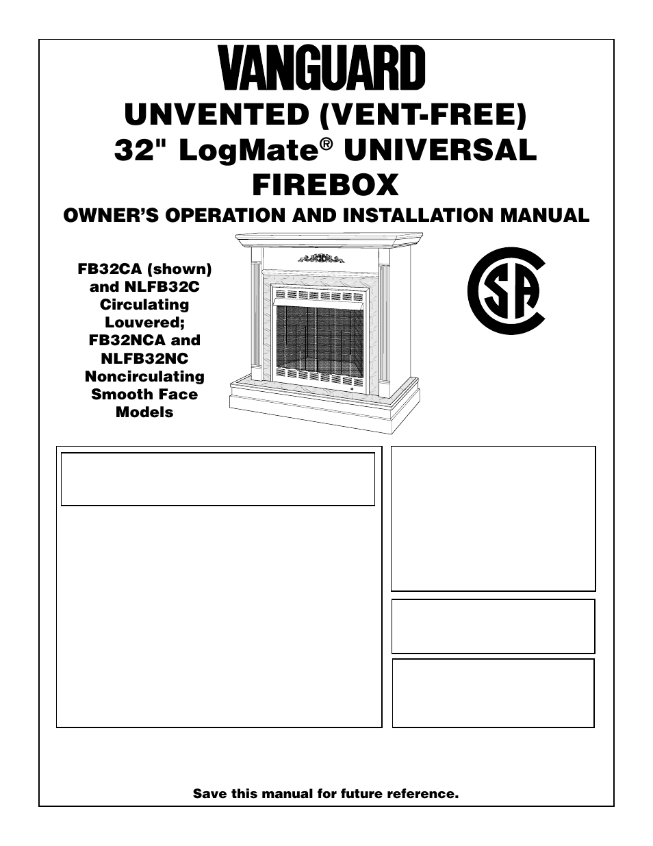 Vanguard Managed Solutions NLFB32NC User Manual | 18 pages