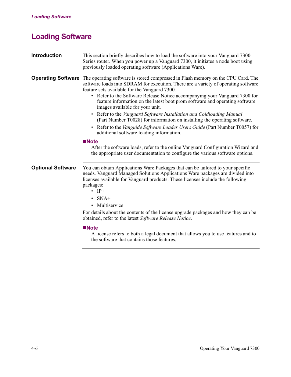 Loading software | Vanguard Managed Solutions Vanguard 7300 Series User Manual | Page 116 / 227