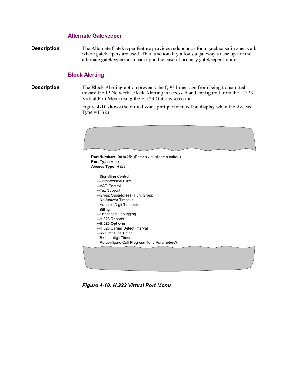Alternate gatekeeper, Block alerting | Vanguard Managed Solutions Vanguard 7300 Series User Manual | Page 128 / 227