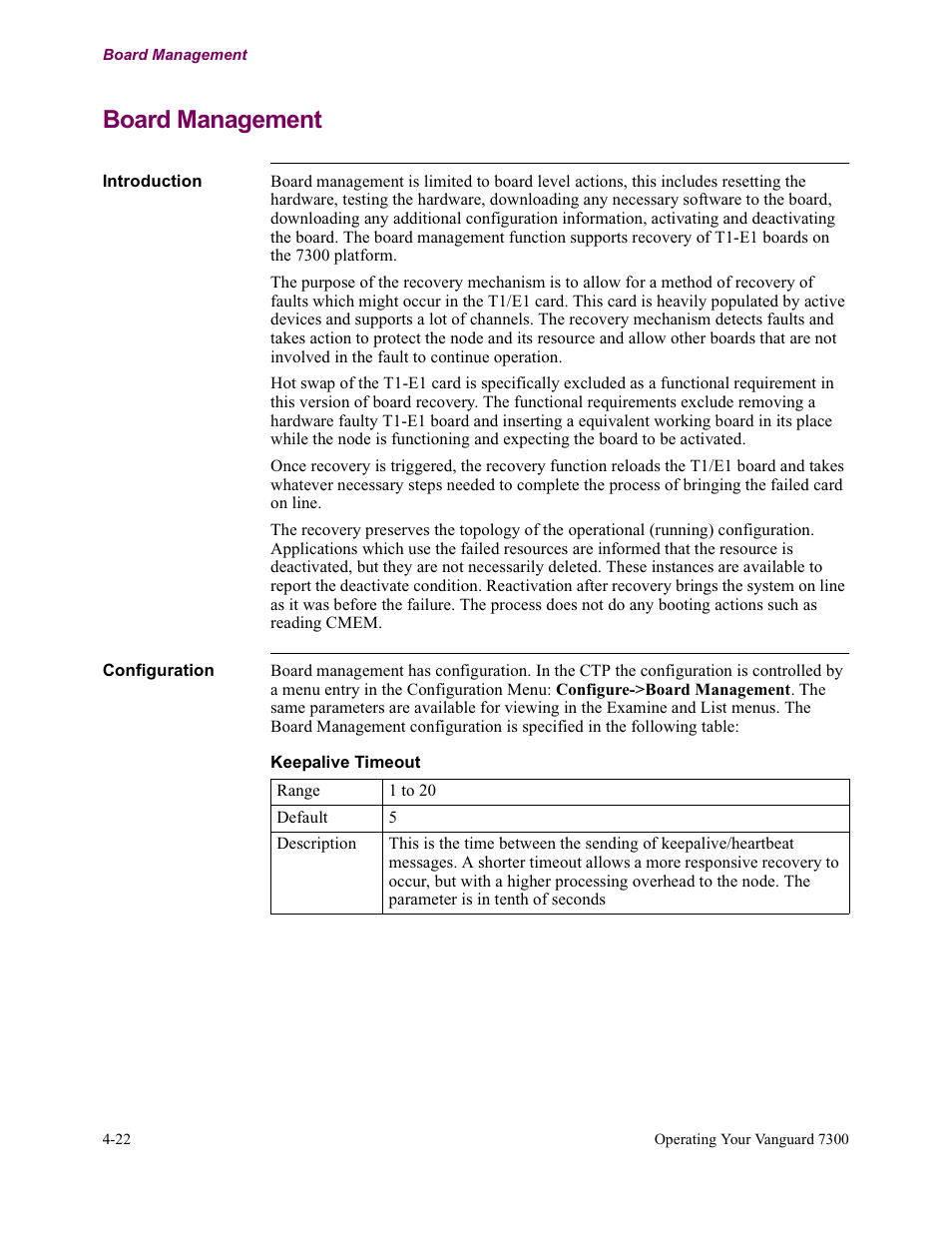 Board management, Procedures | Vanguard Managed Solutions Vanguard 7300 Series User Manual | Page 132 / 227
