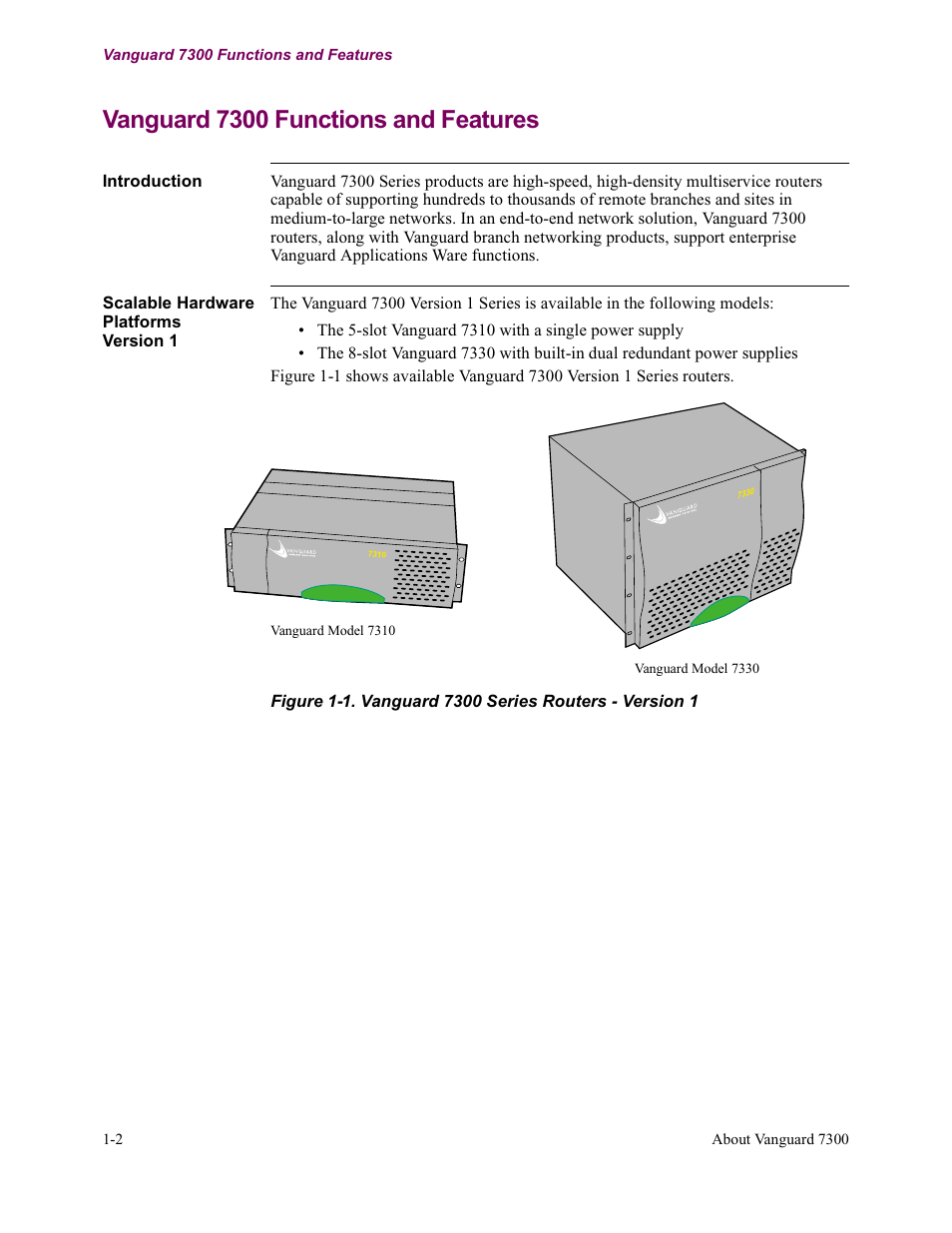 Vanguard 7300 functions and features | Vanguard Managed Solutions Vanguard 7300 Series User Manual | Page 14 / 227