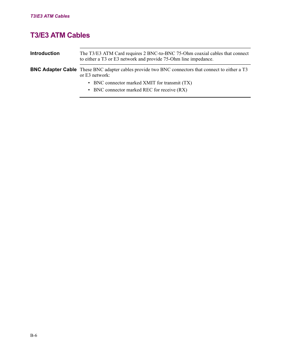 T3/e3 atm cables | Vanguard Managed Solutions Vanguard 7300 Series User Manual | Page 204 / 227