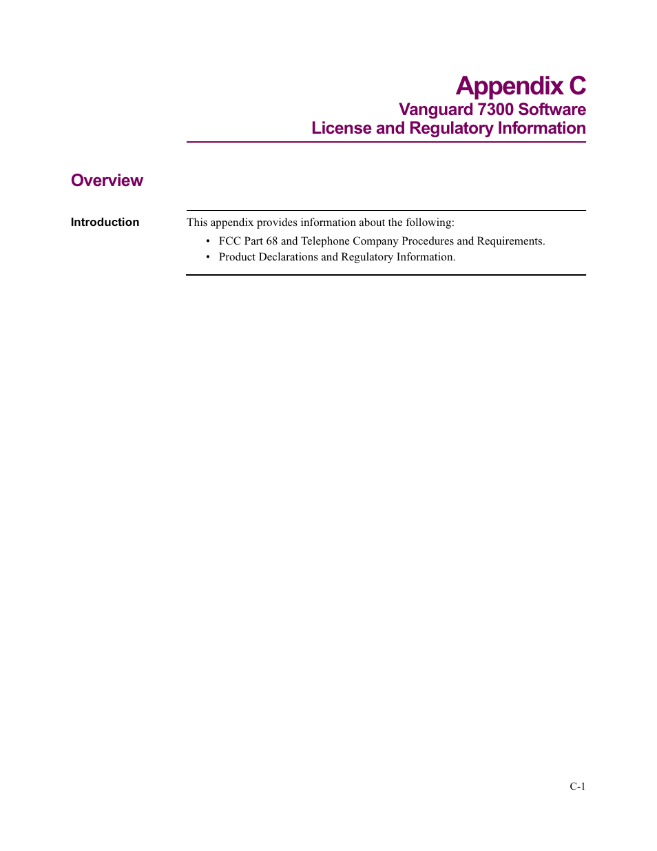 Appendix c | Vanguard Managed Solutions Vanguard 7300 Series User Manual | Page 213 / 227